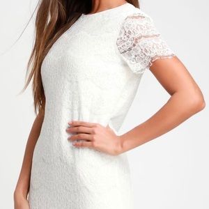 Lulu's Dresses - Lulu’s Beautiful Ivory Lace Shift Dress- Size S Lulu's Dresses - Lulu’s Beautiful Ivory Lace Shift Dress- Size S